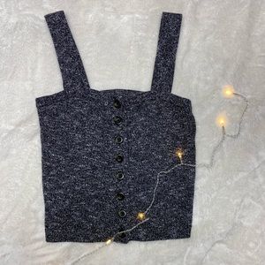 size xs gray madewell ribbed button front tank